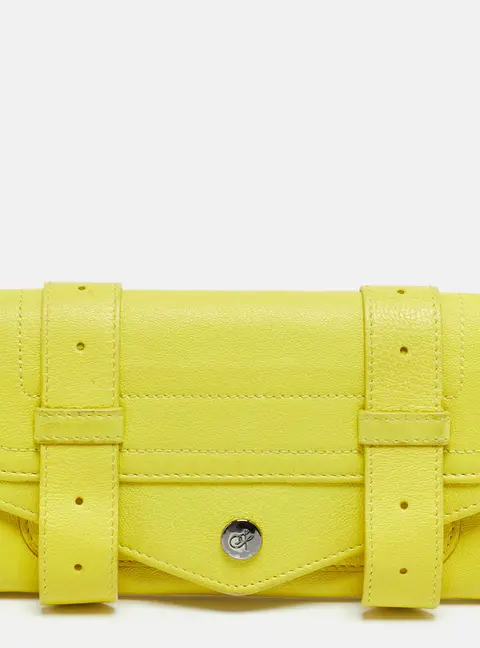 Proenza Schouler PS1 Lime Yellow Leather Continental Wallet
