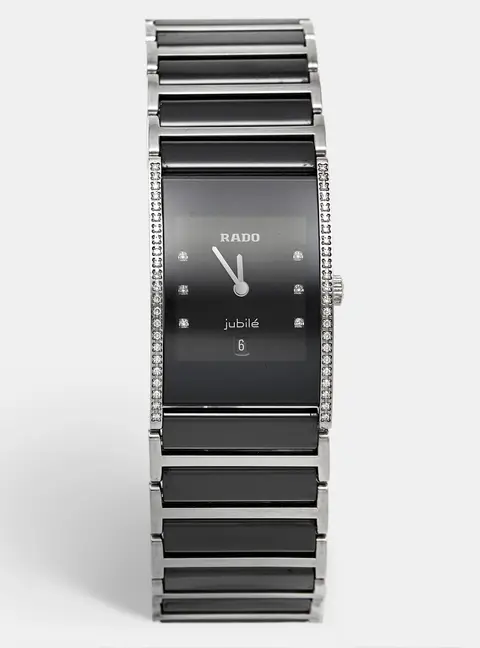 Rado Integral 160.0758.3 Black Dial Diamond Ceramic Stainless Steel Women's Wristwatch 23.50 mm