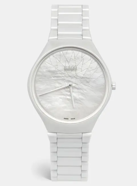 Rado TRUE Thinline Special Edition X Great Gardens Of The World Chapter 9 R27118902 MOP Dial High Tech Ceramic Women's Wristwatch 40 mm