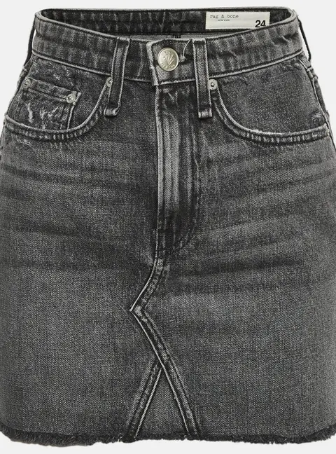Rag & Bone Grey Denim Mini Skirt S/Waist 24"