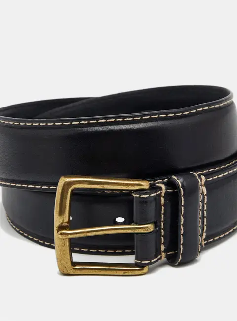 Polo Ralph Lauren Black Leather Buckle Belt 80CM