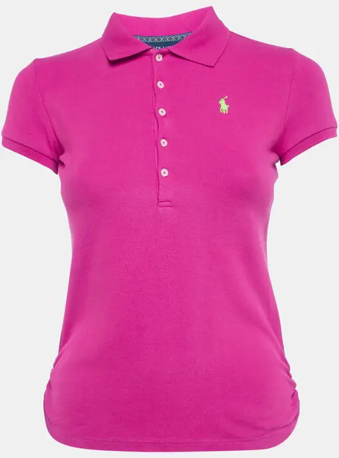 Ralph Lauren Pink Cotton Pique Polo T-Shirt L