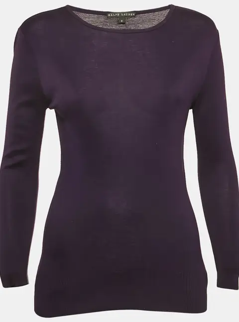Ralph Lauren Purple Cotton Long Sleeve Sweater M