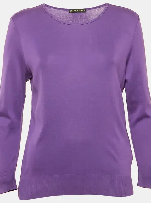 Ralph Lauren Purple Cotton Knit Pullover S