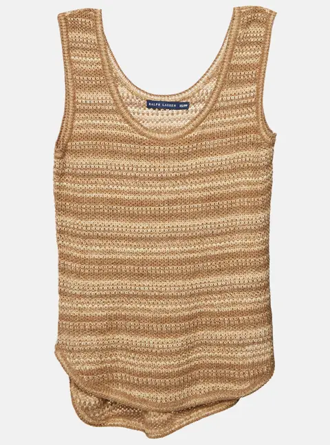 Ralph Lauren Brown Crochet Tank Top XS