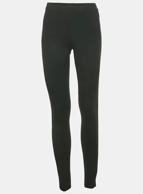 Ralph Lauren Black Embroidered Hem Jersey Leggings M
