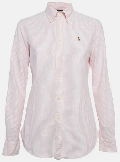 Ralph Lauren Pink Striped Cotton Slim Fit Shirt S
