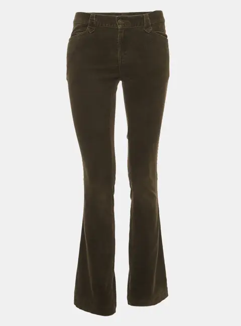 Ralph Lauren Green Corduroy Straight Fit Trousers S Waist/29"
