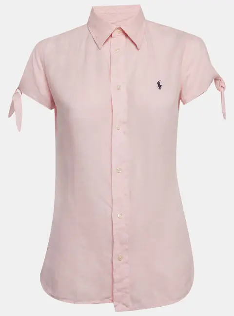 Polo Ralph Lauren Pink Linen Short Sleeve Shirt S
