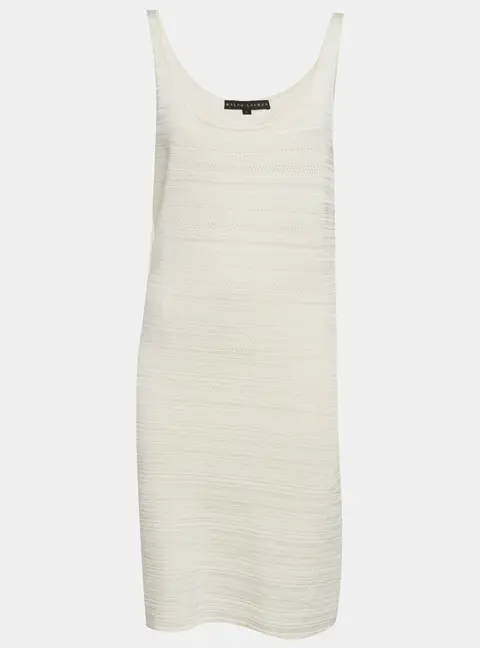 Ralph Lauren White Pointelle Knit Mini Dress L