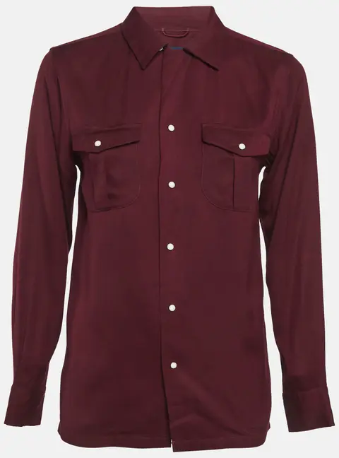 Ralph Lauren Burgundy Cotton Long Sleeve Shirt S