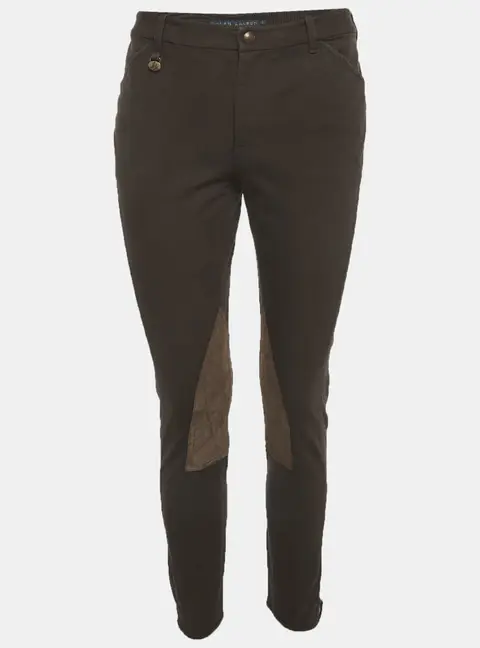 Ralph Lauren Brown Suede and Gabardine Breeches M