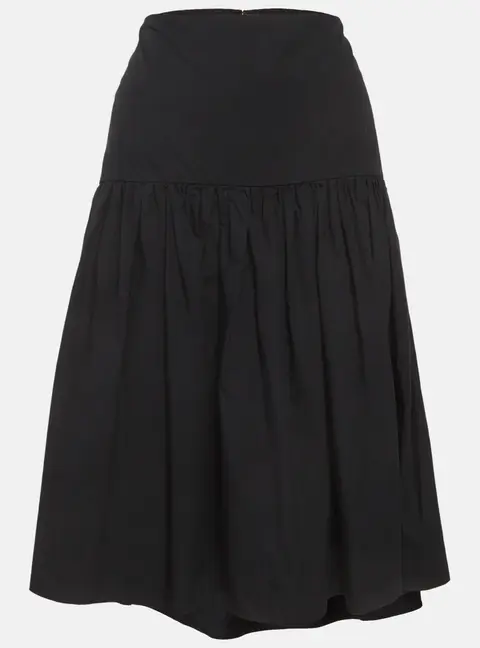 Lauren Ralph Lauren Black Cotton Flared Mini Skirt S
