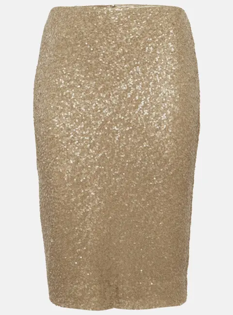 Lauren Ralph Lauren Beige Sequins Pencil Skirt S