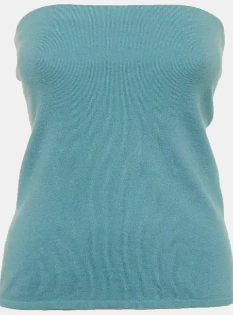 Ralph Lauren Blue Cashmere Knit Tube Top L