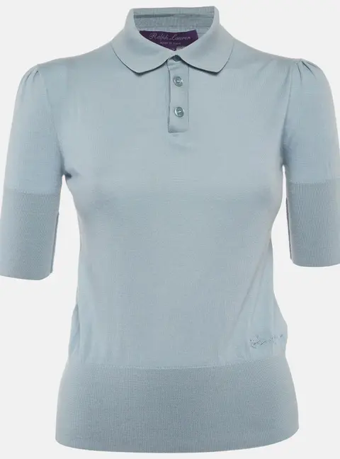 Ralph Lauren Blue Wool Knit T-Shirt XS