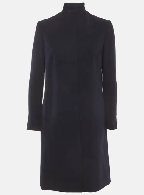 Ralph Lauren Navy Blue Wool Blend Single Breasted Coat S