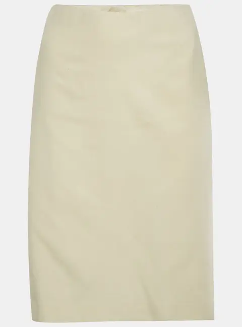 Ralph Lauren Beige Wool Blend Zip Up Pencil Skirt L