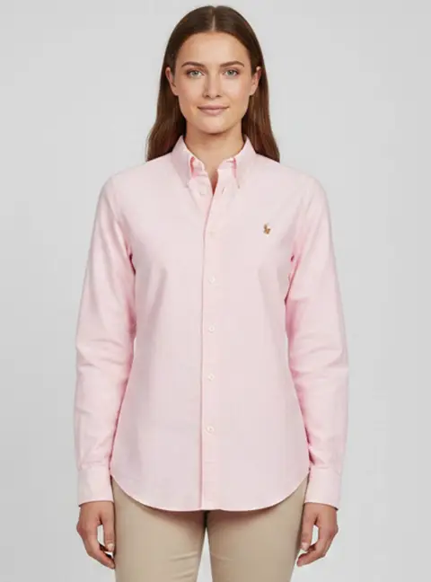 Ralph Lauren Pink Oxford Cotton Slim Fit Shirt M