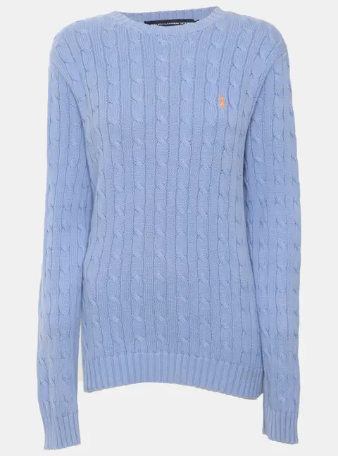 Ralph Lauren Sports Light Blue Rib Knit Sweater L