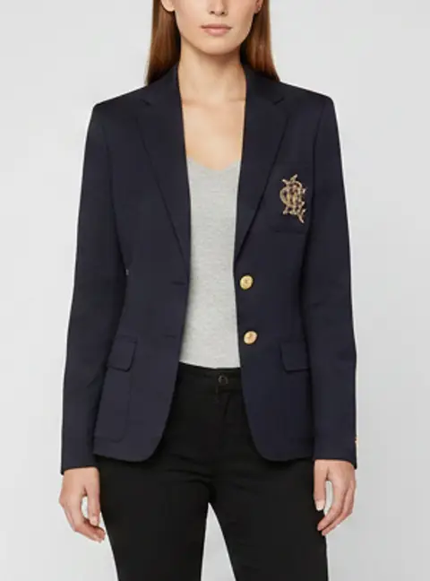 Ralph Lauren Navy Blue Wool Long Sleeve Tailored Jacket M