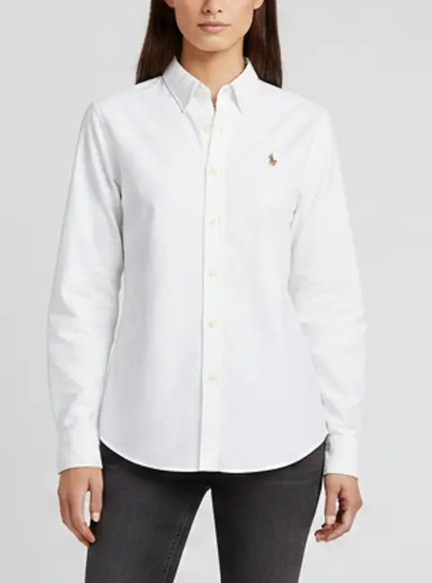 Ralph Lauren White Oxford Cotton Slim Fit Shirt L