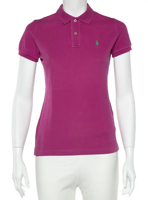 Ralph Lauren Fuchsia Cotton Pique Skinny Fit Polo T-Shirt