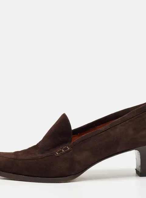 Ralph Lauren Brown Suede Loafer Pumps Size 38