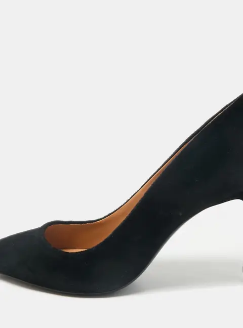 Ralph Lauren Black Velvet Pointed Toe Pumps Size 37.5