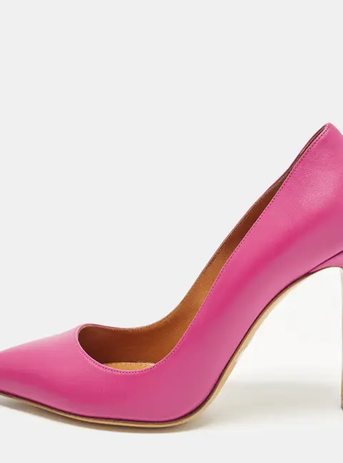 Ralph Lauren Size 38.5 Purple Leather Pinted Toe  Pumps