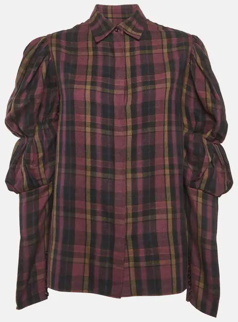 Ralph Lauren Collection Multicolour Plaid Flannel Vivian Blouse L