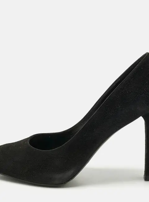 Ralph Lauren Collection Black Suede And Leather Pumps Size 38