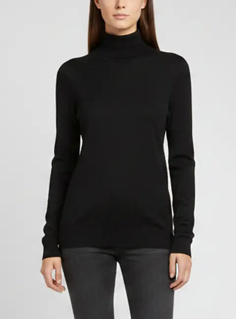 Ralph Lauren Black Cashmere Knit Turtleneck Sweater L