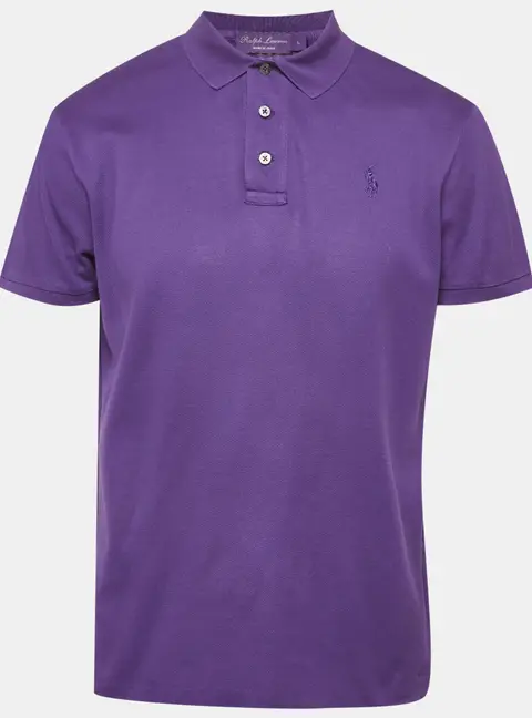 Ralph Lauren Purple Label Purple Cotton Pique Polo T-Shirt L