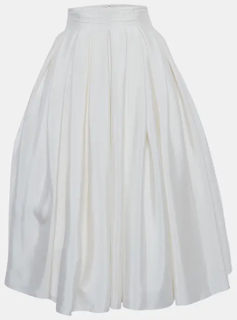 Rami al ali Cream Pleated Midi Skirt S