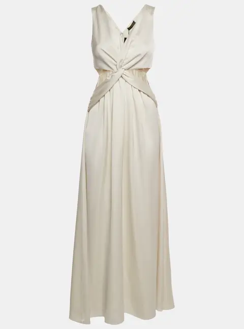 Ramy Brook Ivory White Satin Cut-Out Irene Dress XS