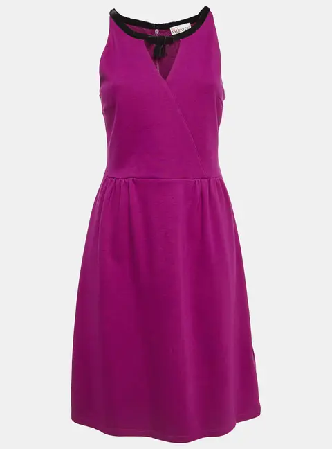 RED Valentino Pink Knit Bow Neck Detail Mini Dress M