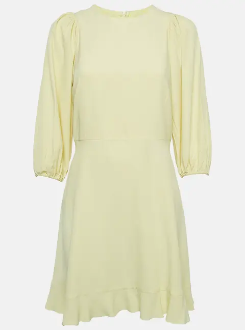 Red Valentino Yellow Crepe Flared Short Dress M