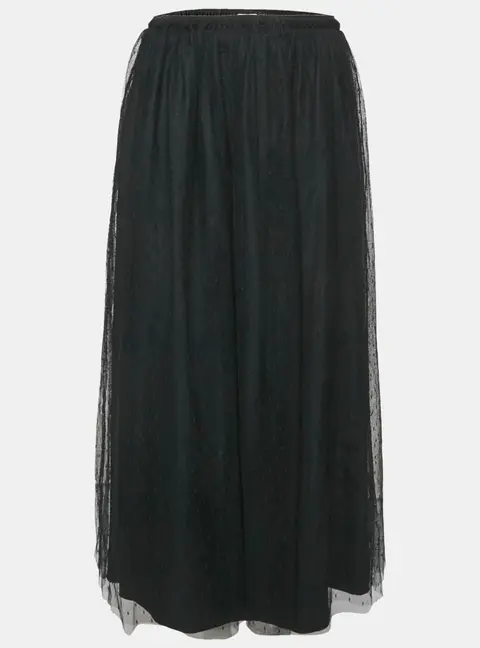 RED Valentino Black Tulle Midi Skirt M