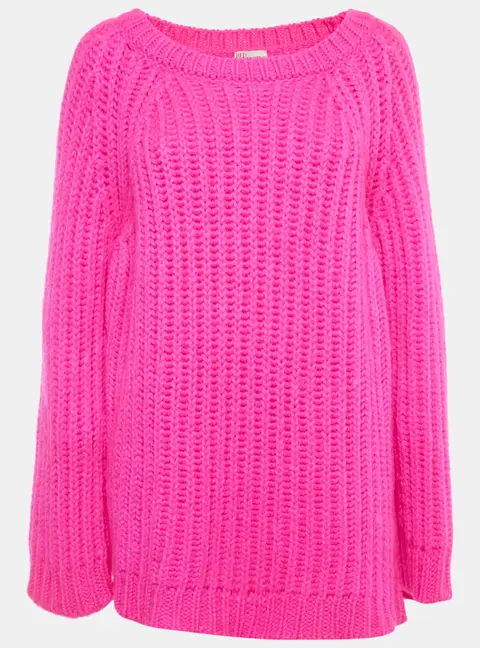 RED Valentino Pink Rib Knit Oversized Sweater M
