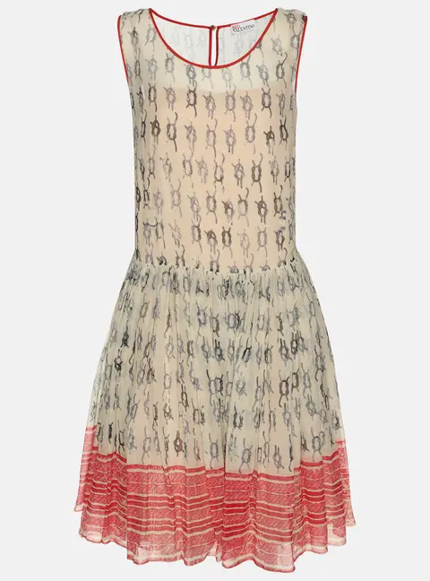 RED Valentino Multicolor Printed Chiffon Mini Dress S