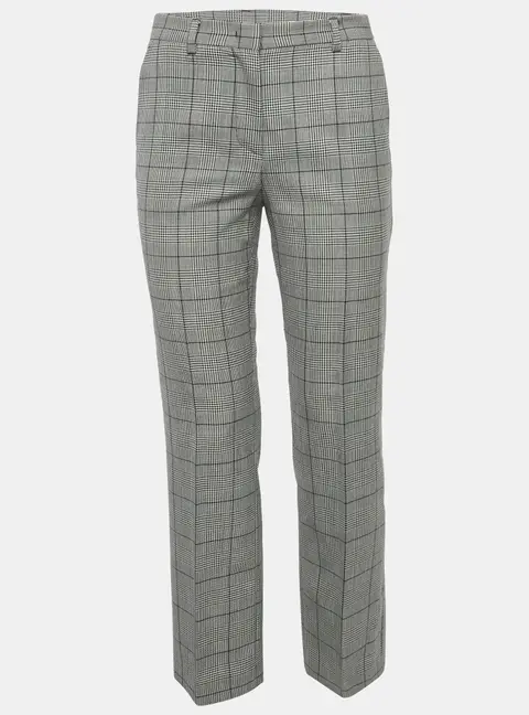 RED Valentino Grey Houndstooth Pattern Wool Pants S