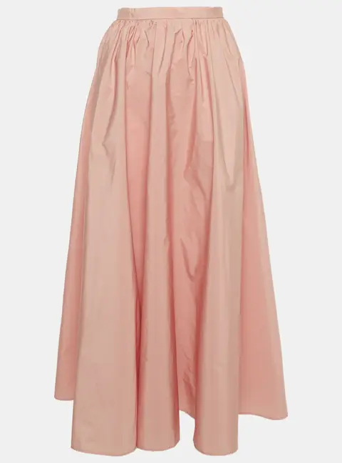RED Valentino Pink Crepe Gathered Maxi Skirt XS