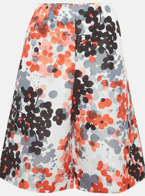 RED Valentino Multicolour Floral Print Synthetic Shorts M