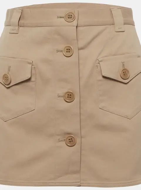 RED Valentino Beige Gabardine Button Front Mini Skort S