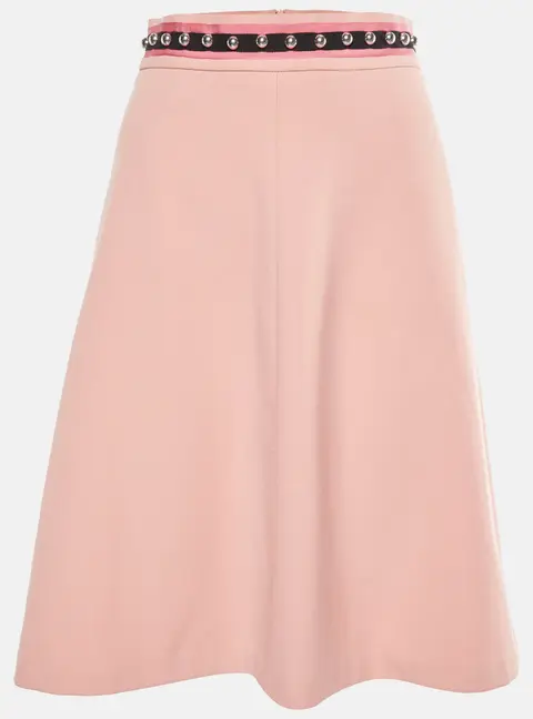RED Valentino Stretch Crepe Pink A -Line Skirt S
