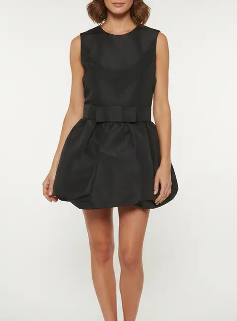 RED Valentino Black Jacquard Sleeveless Balloon Skirt Dress S
