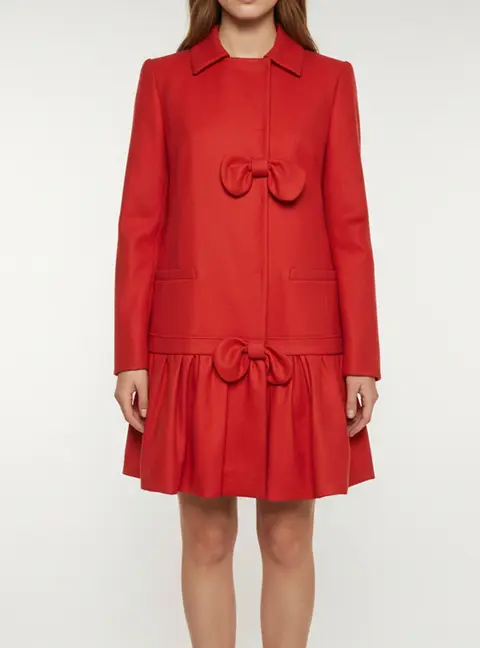 RED Valentino Red Button Double Breasted Coat M