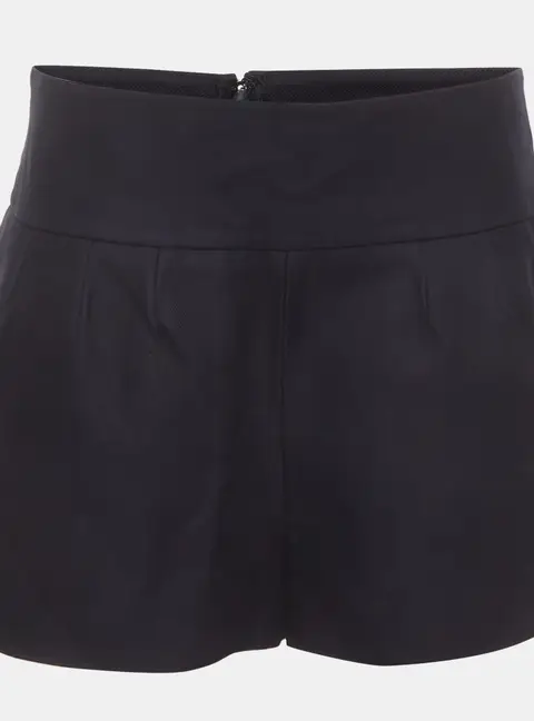 RED Valentino Navy Blue Gabardine Pleated Shorts L