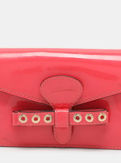 RED Valentino Red Patent Leather Bow Clutch Bag